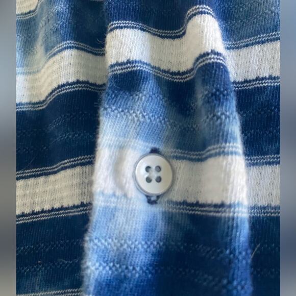 Naxos by Civil Society Mens Indigo Marbled Button Up Knit Shirt Sz XL - Picture 9 of 11